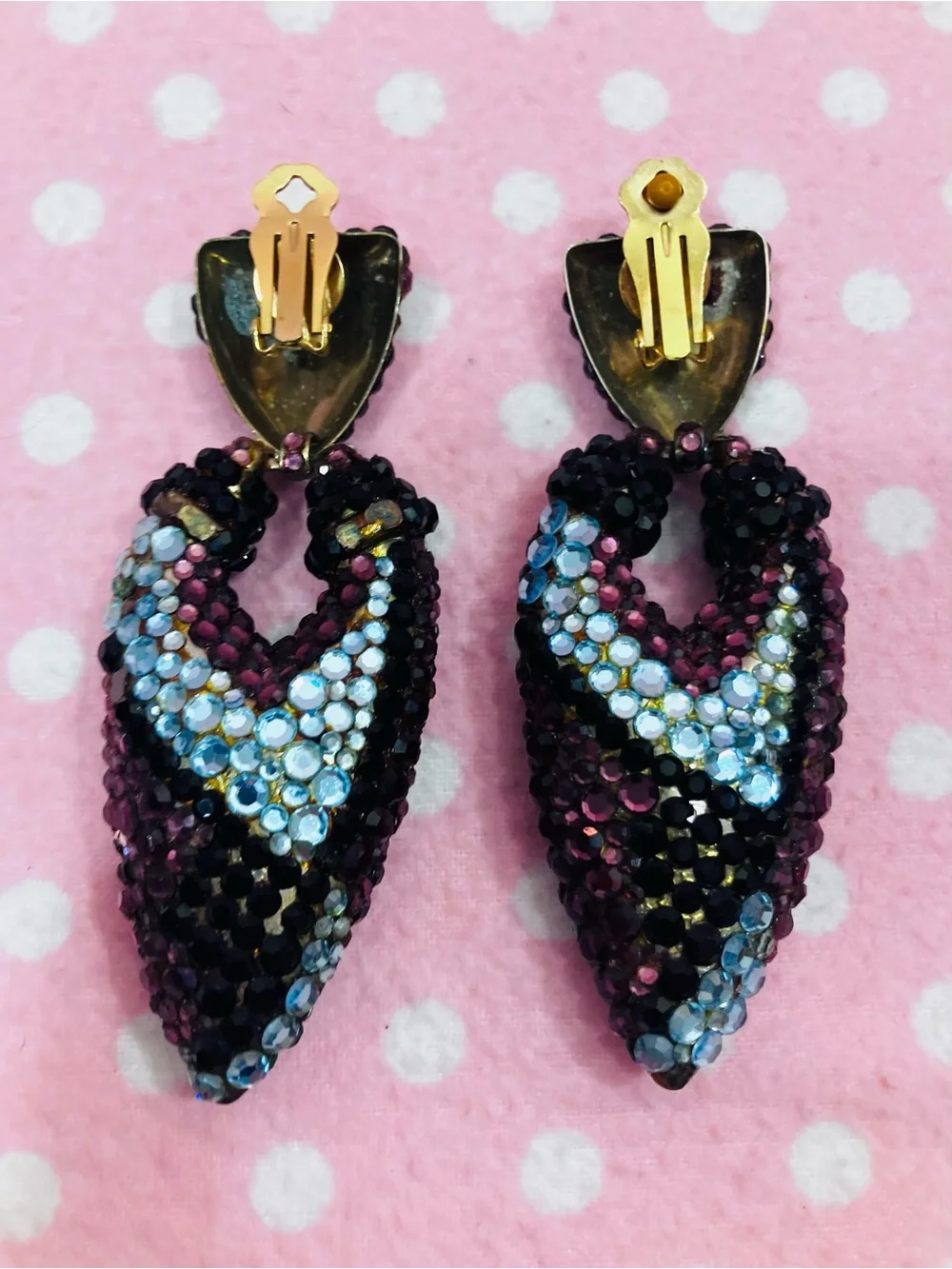 Vintage Beaded Clip-on Earrings.